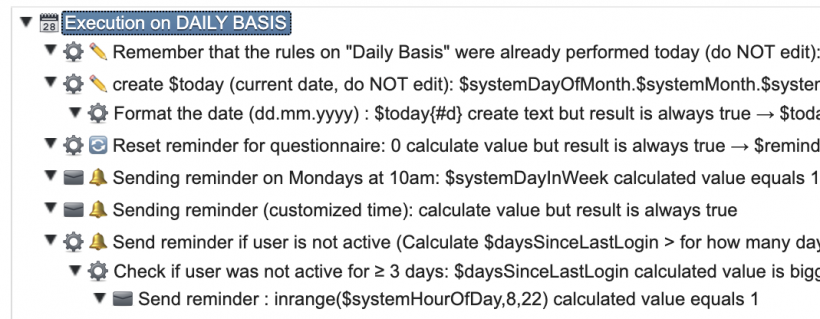 Example for daily rules
